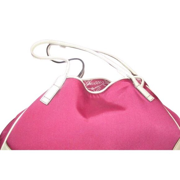 Gucci Bag "Boulevard" Pink Satchel Bubblegum Canvas Leather Tote w Logo - Picture 11 of 11